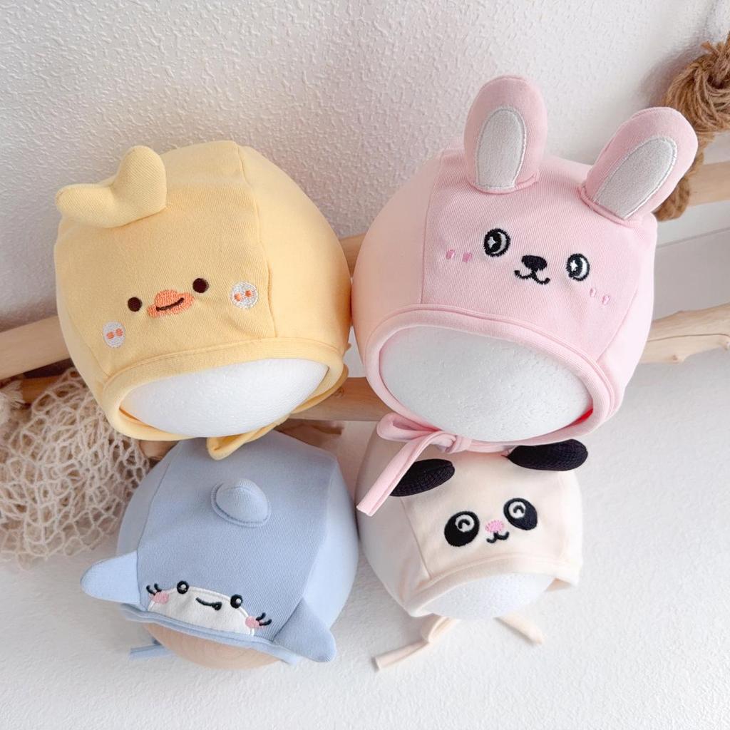 Newborn Cartoon Beanie: Autumn/Winter Ear & Fontanel Protection Hat