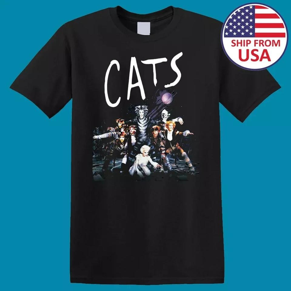 Cats Broadway Musical Men#039s Black TShirt Size S to 5XL Unisex T-Shirt M