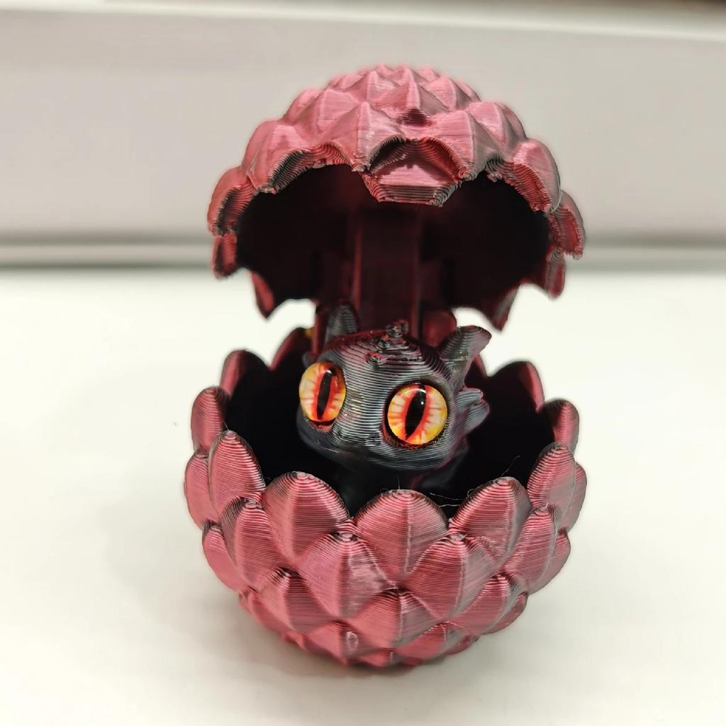 3D Printed Mini Crystal Small Dragon Egg Set (Random Eyes) Gradient Color Toy Desktop Ornament Children's Gift Home Decor