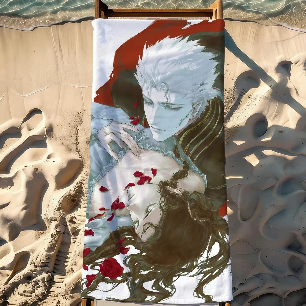 Classic Anime V-Vampire Hunter D-D Quick Dry Beach Towel Sandproof Soft Lightweight Large Size for Travel And Camping