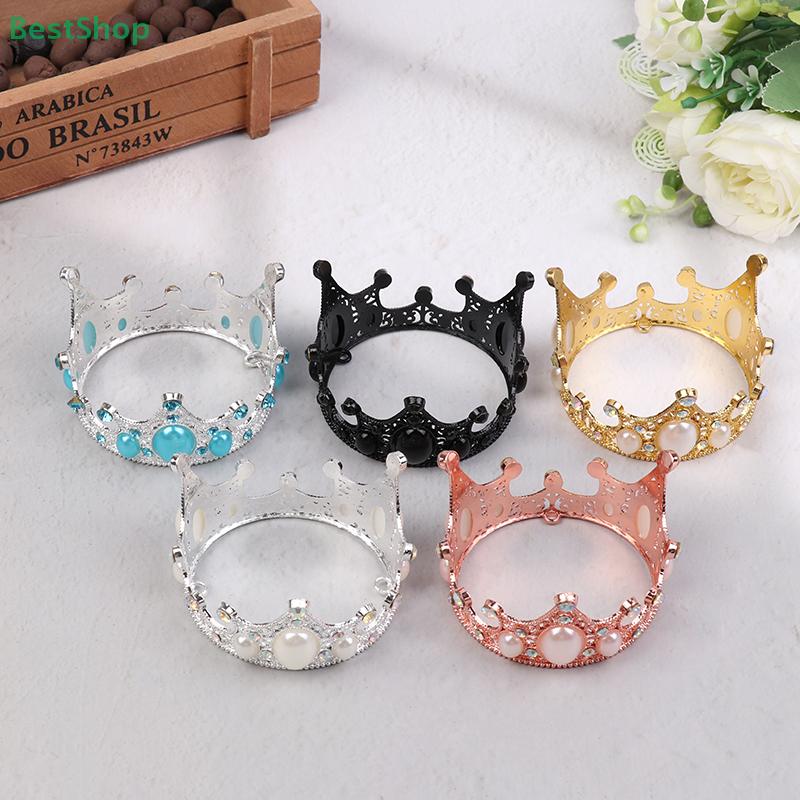 Vintage Multi-color Metal Crown Cake Decoration Elegant Wedding Princess Birthday Dessert Decoration Flags