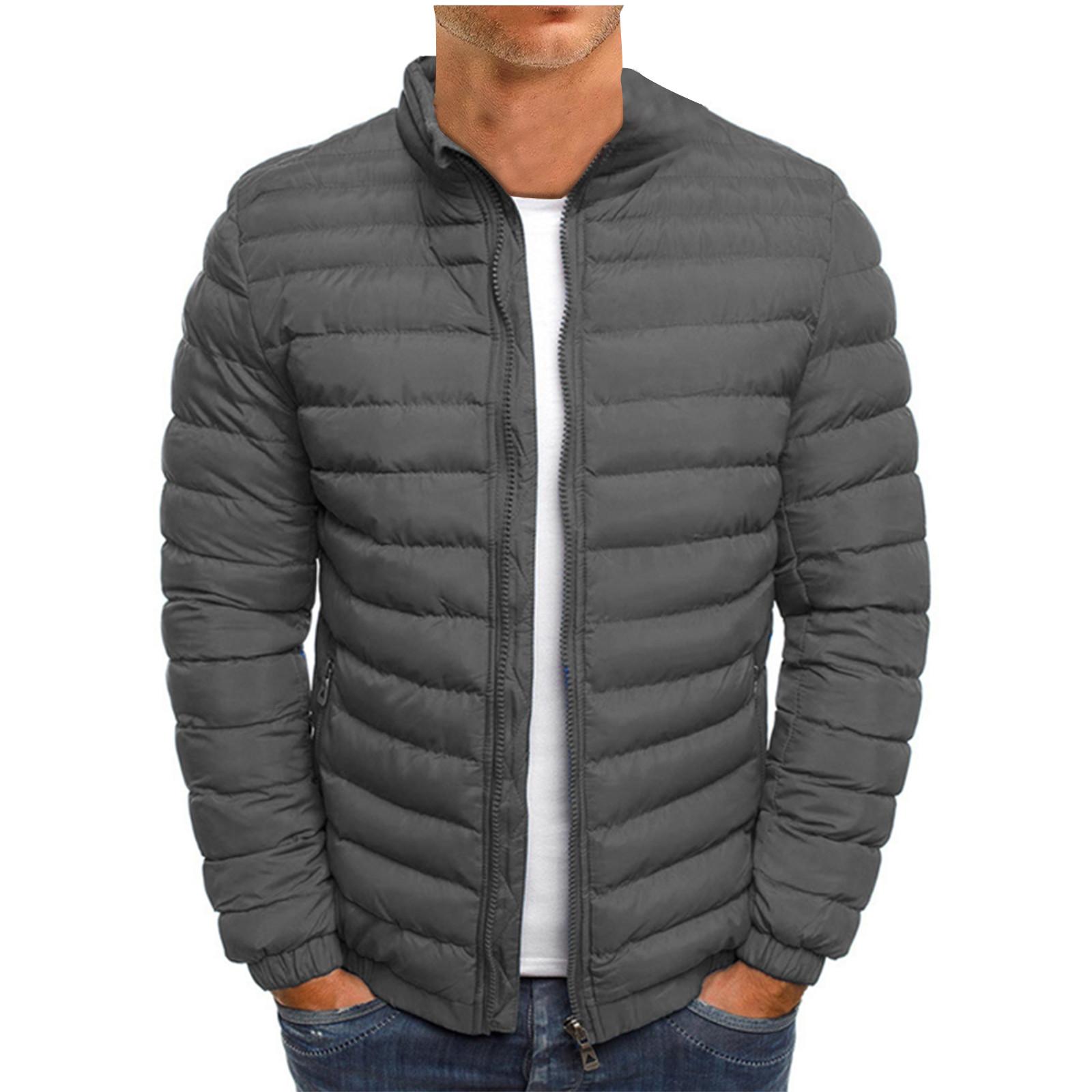 

Мужское зимнее пальто, теплое приталенное толстое пальто, повседневная куртка, верхняя одежда, верхняя блузка L серый