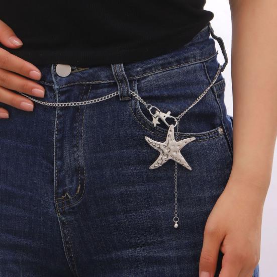 Seestern Taillenkette für Damen Boho Gürtel Verstellbare Länge Sommer Strandurlaub Accessoire für Kleider