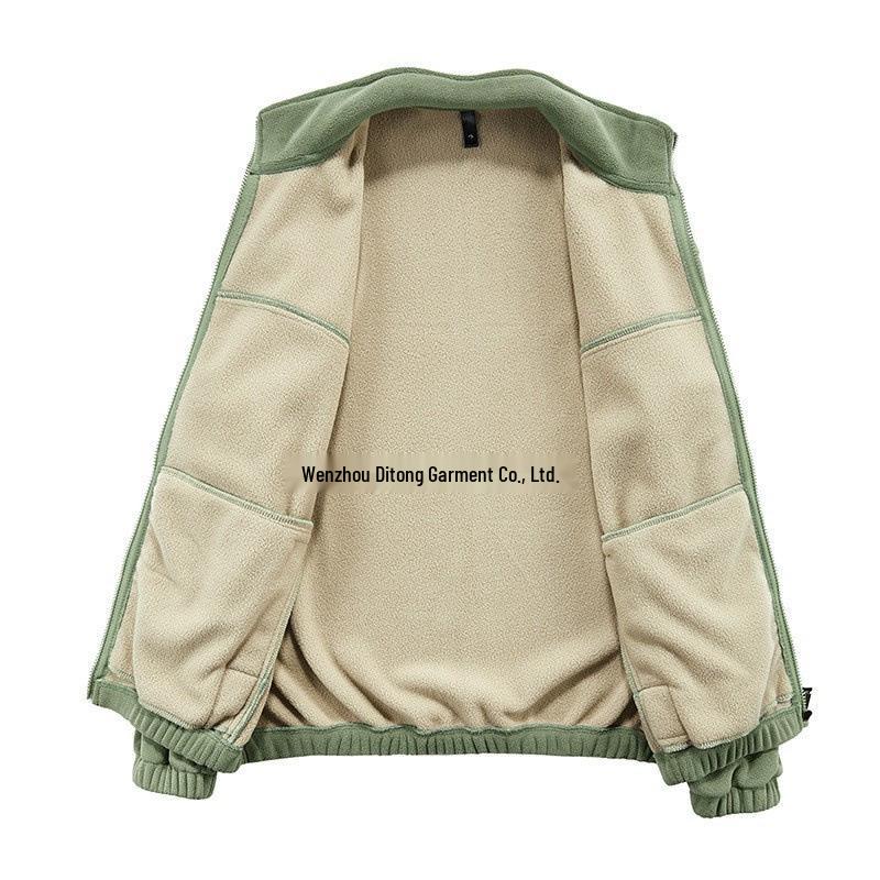 Men's Trendy Fleece Stand Collar Cardigan Jacket