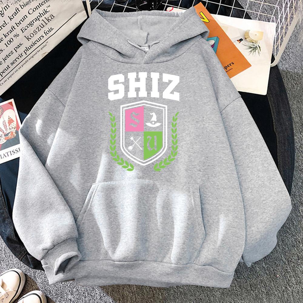 Shiz University Hoodie Fashion Women Aesthetic Graphic Movie Wicked Hoodie Unisex Vintage Elphaba Glinda Pullovers Sweatshirts