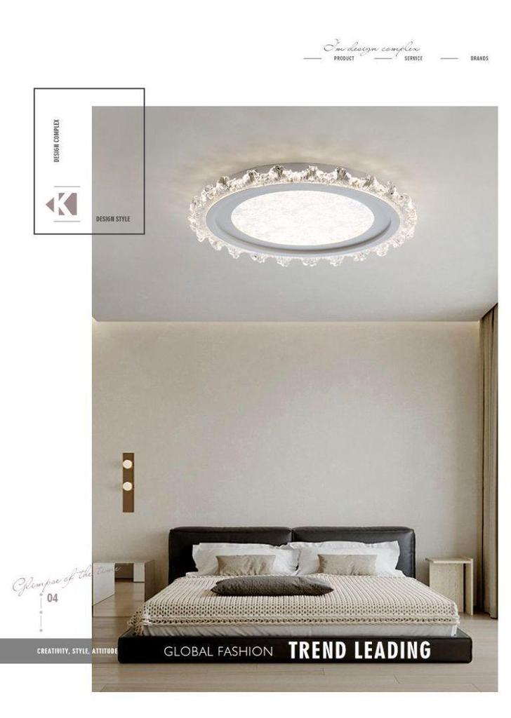Modern Smart Bedroom Ceiling Light, Full Spectrum Eye-Care, Luxury Design