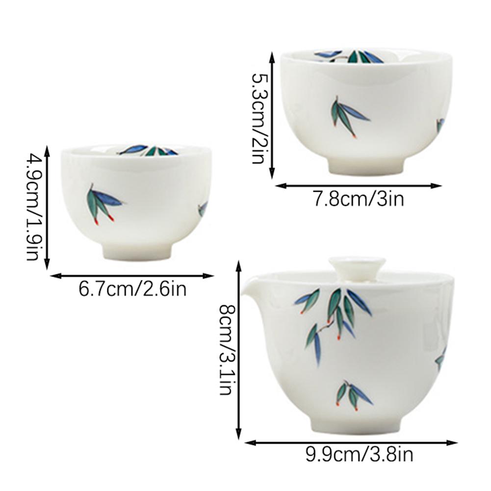 KungFu Tea Set With 1 Teapot 2 Cups Chinese Traditional Ceramic Teacups For Tea Lovers