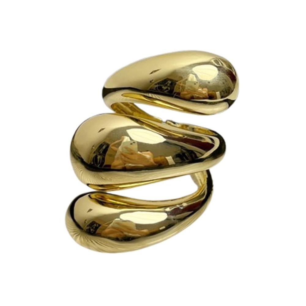 Irregular Spiral Water Droplet Bracelet Exaggerated Metal Heavy Cuff Bangle  Gifts for Women Girl