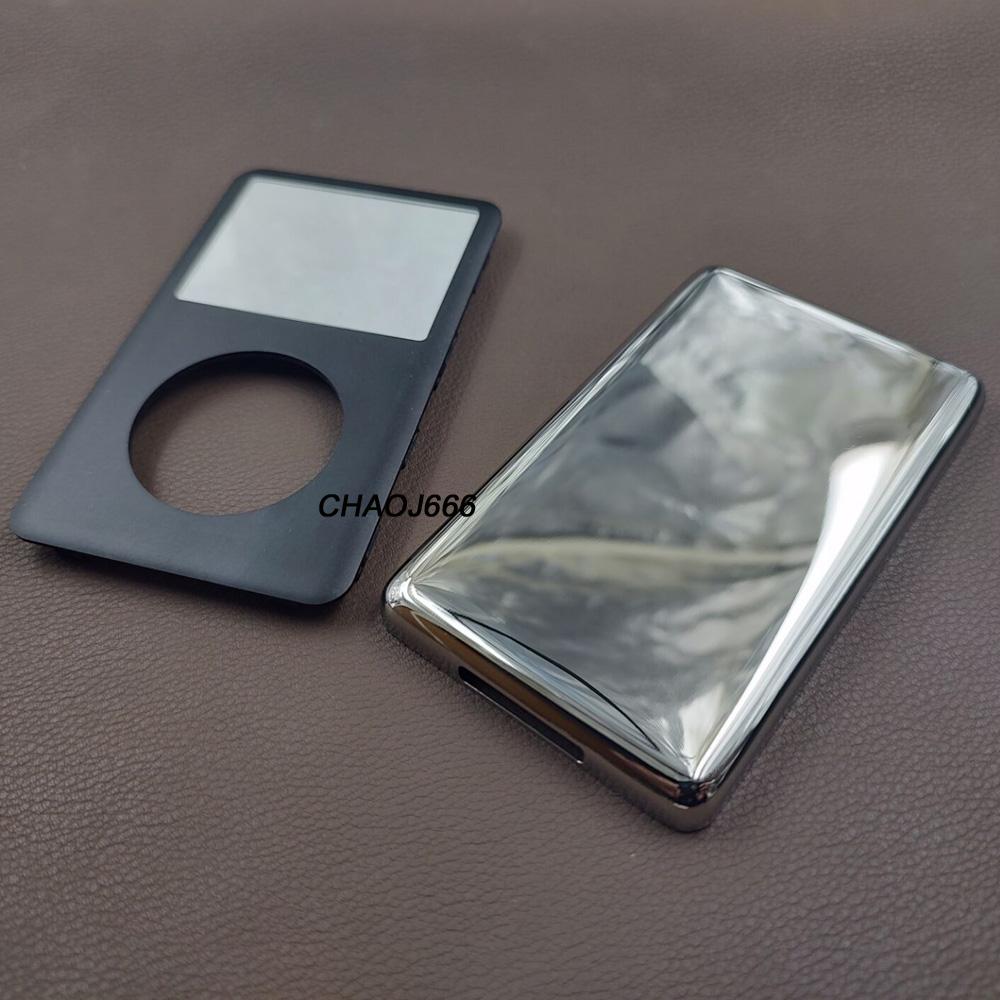 Full Set Housing Kit Front Faceplate Back Rear Case Cover Clickwheel Center Button for iPod 6th 7th Classic 80GB 120GB 160GB Black Face Back