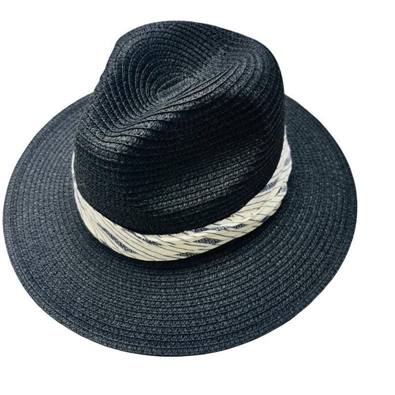 New summer straw hat sun hat travel beach sun protection hat wide brim panama hat top hat men and women couple hat