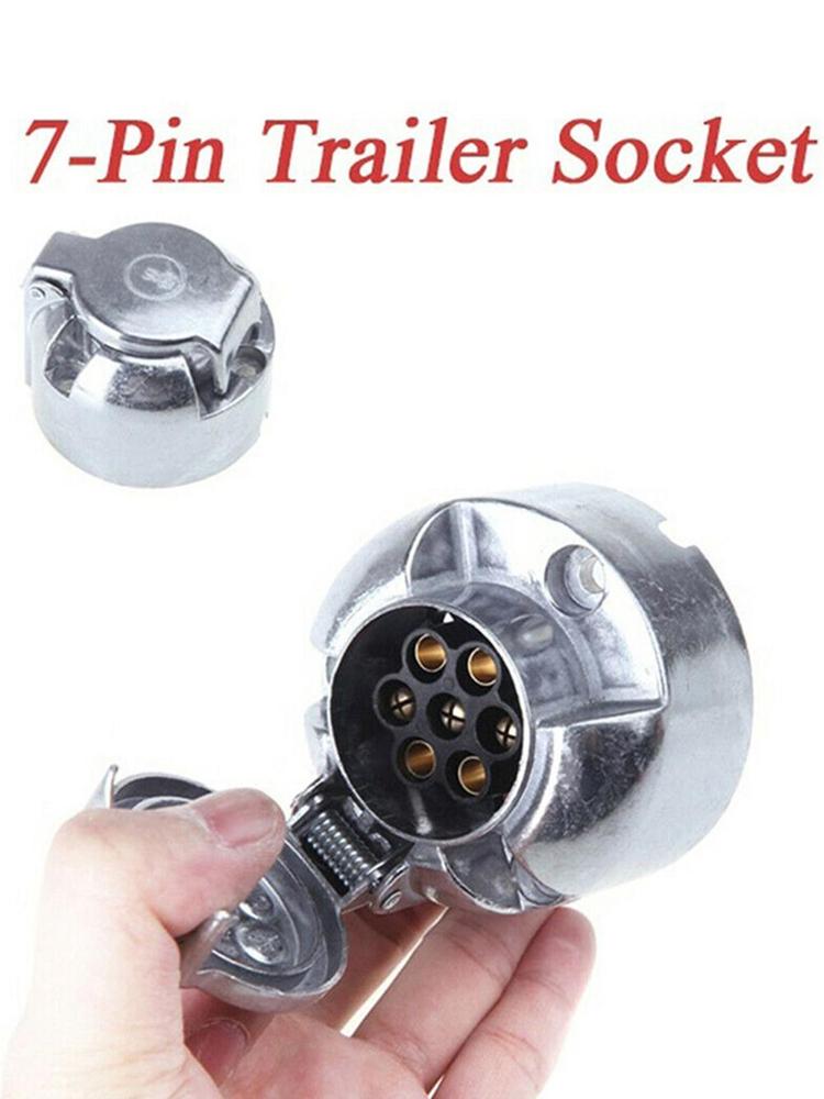7 Pin Aluminium 12V Plug Socket Set for Trailor Towbar Caravan Motorhome 7 Pin Aluminium 12V Plug Socket Set for Trailor Towbar Caravan Motorhome