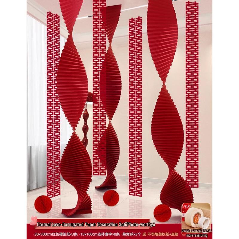 Woman's Bedroom & Living Room Wedding Decoration Set with Tinsel & Morning Robe Background