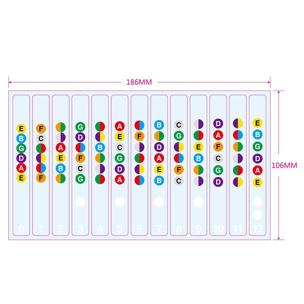 Fingerboard Note Decal Card Sticker Decoration for Guitar
