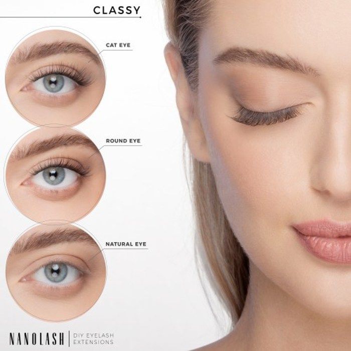 Eyelash Extension Starter Kit - Nanolash - CLASSY - At-Home Application - Black - False Eyelashes