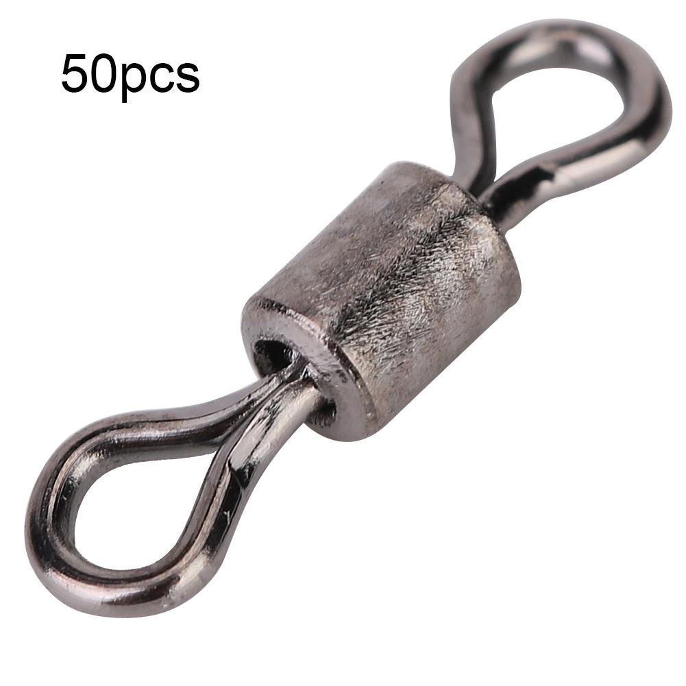 50pcs Stainless Steel Fishing Connector Pin Bearing Rolling Swivel Fish Accessories(#10)