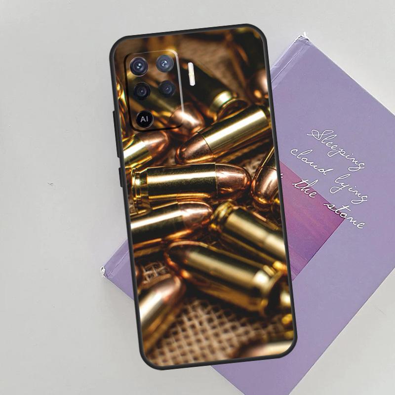 Military Gun Bullets Collage Phone Case For Oppo A96 A76 A16 A74 A53 A54 A94 A15 A17 A52 A72 A57S A58 A78 A98 A79 Cover