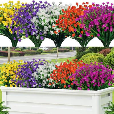 Plastica 7 Fork Piccola erba primaverile Camellia Fiore finto Narciso Vaso di fiori Disposizione Props