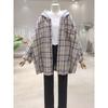 Plus-Size Lazy Style Retro Casual Plaid Long-Sleeve Shirt for Women, Early Spring and Autumn Loose Layering Jacket Top