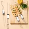 Outdoor Portable Barbecue Fork, Semi-Automatic Double Headed Barbecue Skewer,BBQ Barbecue Skewer Special Anti Scalding Barbecue Tool