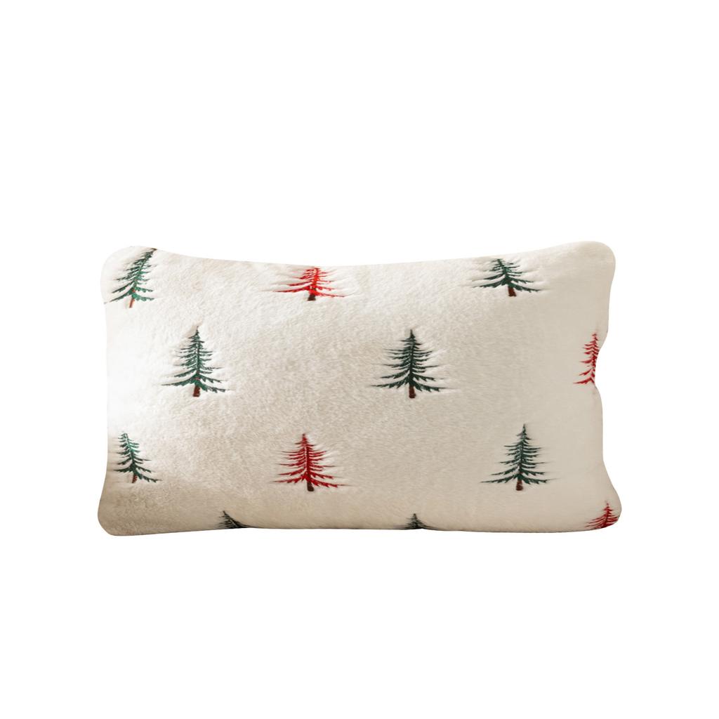 Christmas Decorative Pillowcases, Embroidered Christmas Trees,Winter Sofa Covers, Plush Pillowcase Decorations,A Single Pillowcase Without A Pillo,