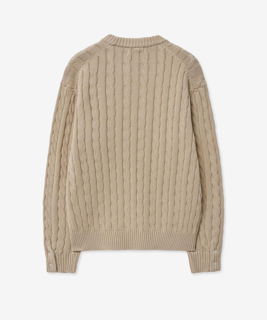 Tienjiti Cable Long Sleeves Knit Top (Tan Beige) Tnsw5E102I2