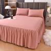 Solid Color Bed Skirt Single Bed Cover Non-slip Mattress Protector 1.2/1.5/1.8M  (Without Pillowcase)