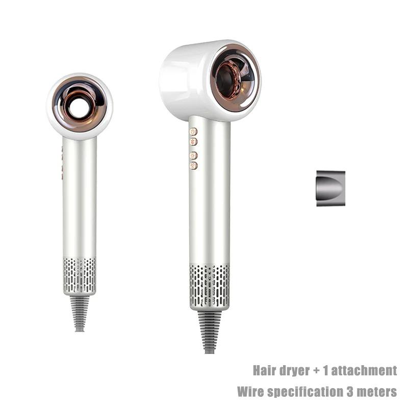 

Профессиональный безлистный фен для волос 1600 Вт безлистный супер фен 220 В салон/парикмахерская высокоскоростной мощный ветер отрицательные ионы EU белый