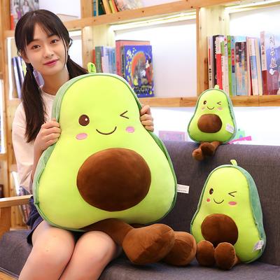 Travesseiro de pelúcia fofo de abacate, brinquedo de pelúcia macio, travesseiro para dormir, presente de aniversário para crianças e meninas, boneca de pano grande com frutas