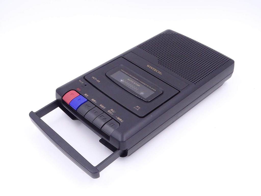 WINTECH Portable Tape Recorder with Black Adapter HCT-03 Handle, (AC Included)