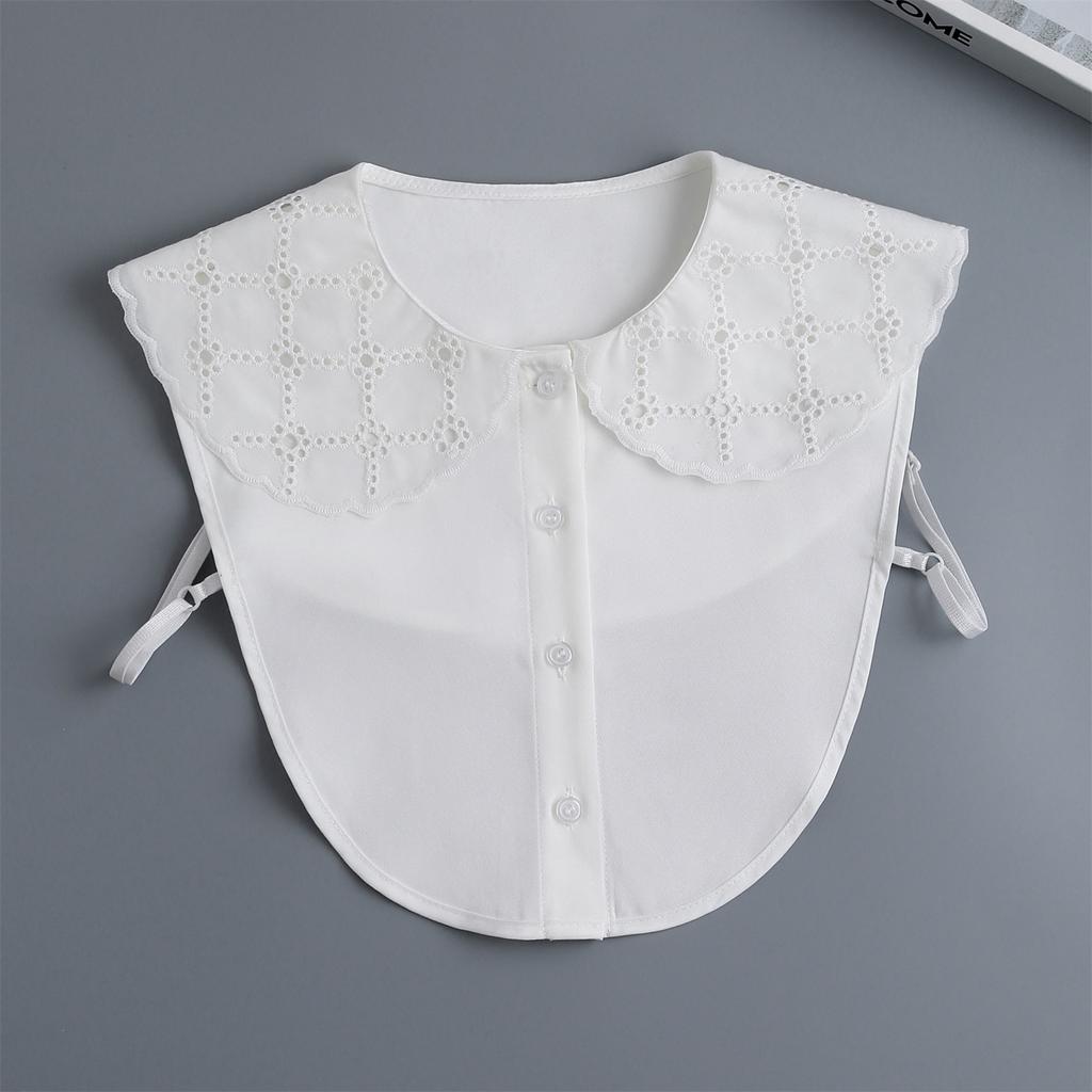 Abnehmbarer Kragen aus Baumwolle für Damen, für Pullover, Bluse, Hemd, gefälschter Kragen, dekoratives weibliches weißes halbes Hemd, falsches Kragen-Zubehör