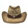 Cowboy hat men's women's cowboy straw hat monochrome felt hat men's and women's big brim outdoor beach knight hat