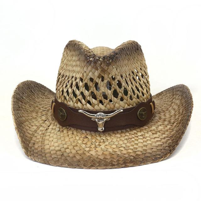 Cowboy hat men's women's cowboy straw hat monochrome felt hat men's and women's big brim outdoor beach knight hat