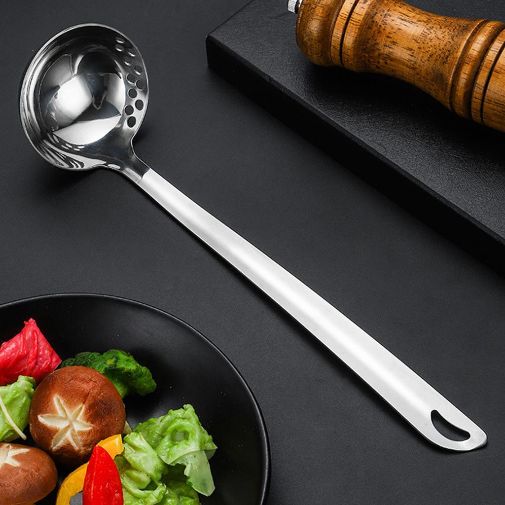 Multifuntional 201Stainless Steel Skimmer Cooking Strainer Spoon with Long Handle Food Strainer Spoon for Cooking