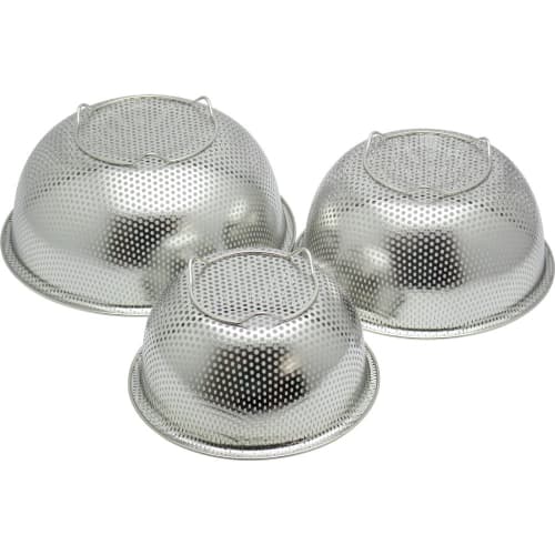 Wahei Freiz New Christy Stainless Steel Punching Strainer Set (14, 17, and 20cm) CR-8275