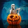 Creative Halloween Skeleton Figurine Resin Craft Glowing Design Ghost Festival Decoration Battery Operated Spooky