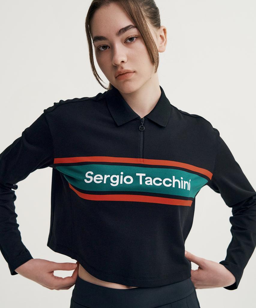 SERGIO TACCHINI W Flag Long Sleeve Crop Polo Shirt