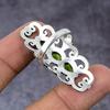 Natürlicher Peridot-Edelstein, handgefertigt, 925er Sterlingsilber, Geschenkring, Größe 7,5, o8o60