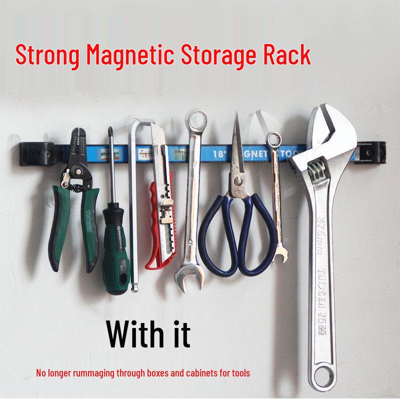 18" Magnetic Tool Holder & Organizer Pegboard with Hooks & Display Shelf