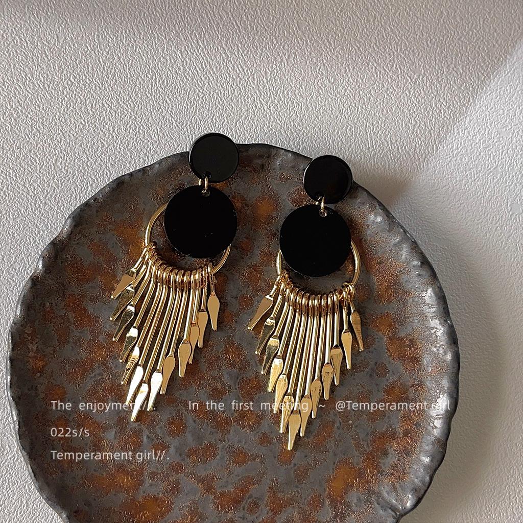 ~ Покрытые родием 14K длинные серьги-кисточки, серьги, серьги