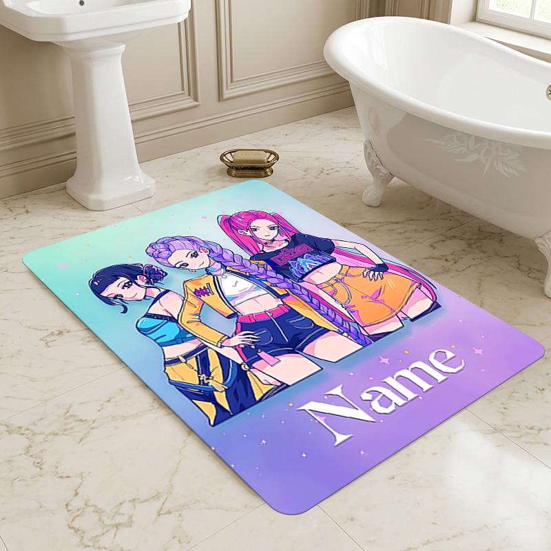 Personalized Name Huntrix Name Living Room Non-Slip Area Rug Soft Carpet for Bedroom Playroom Sofa Office Home Decor Doormat