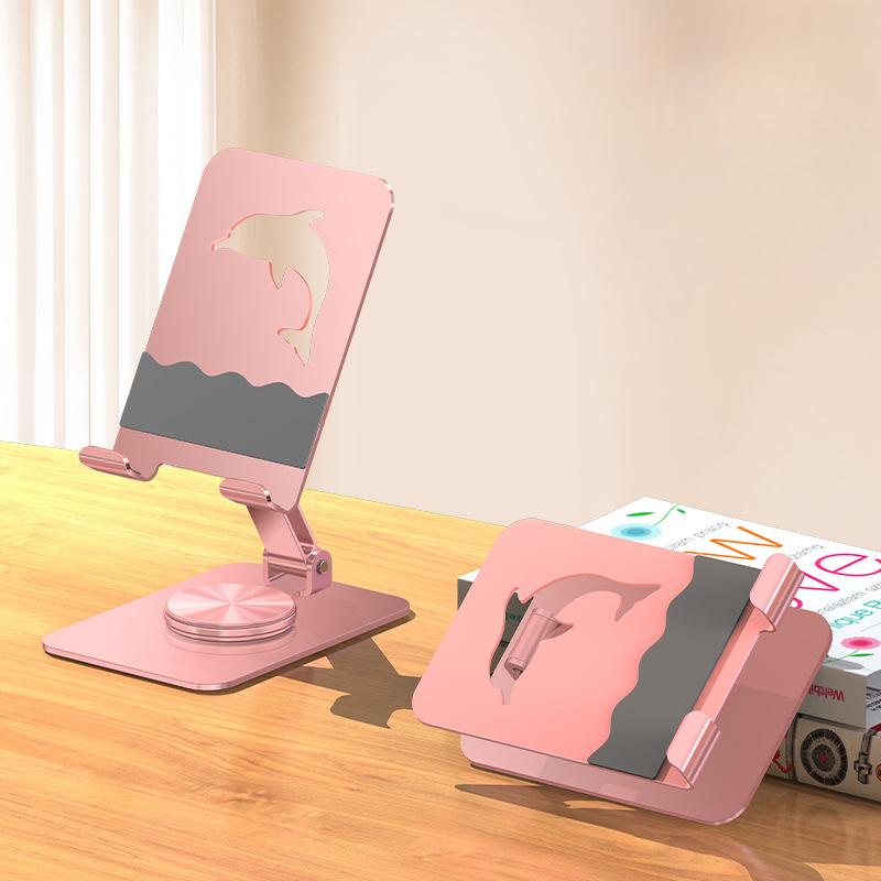 

Новый металлический держатель для телефона с вращением на 360°, Настольная складная и вращающаяся специальная опорная рама, Универсальный и простой в использовании ленивый держатель для телефона розовый