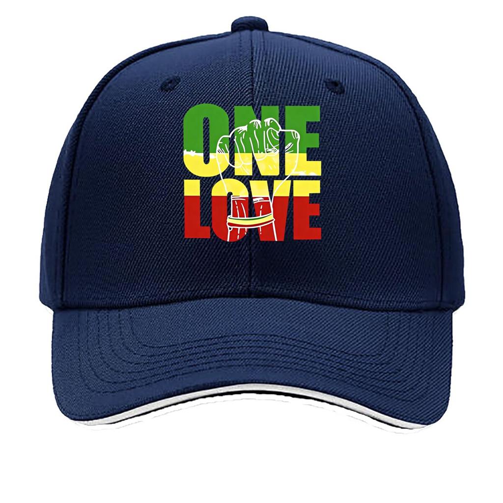 ONE LOVE Print Adjustable Snapback Lightweight Hat for Outdoor Activities Sports and Fishing Sandwich Baseball Cap