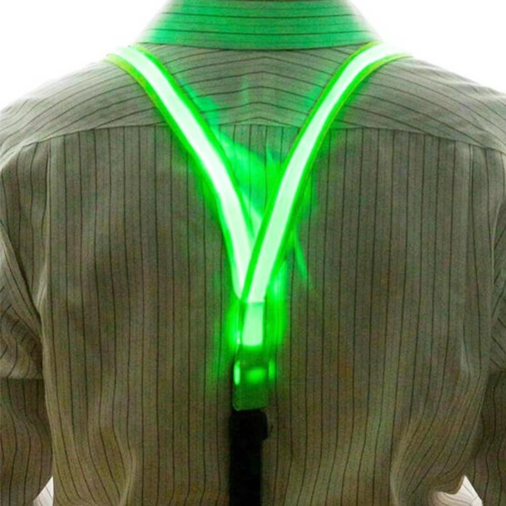 Light Up Men's LED Suspenders Elastic Luminous Trousers Suspender Pants Strap Clip  Music