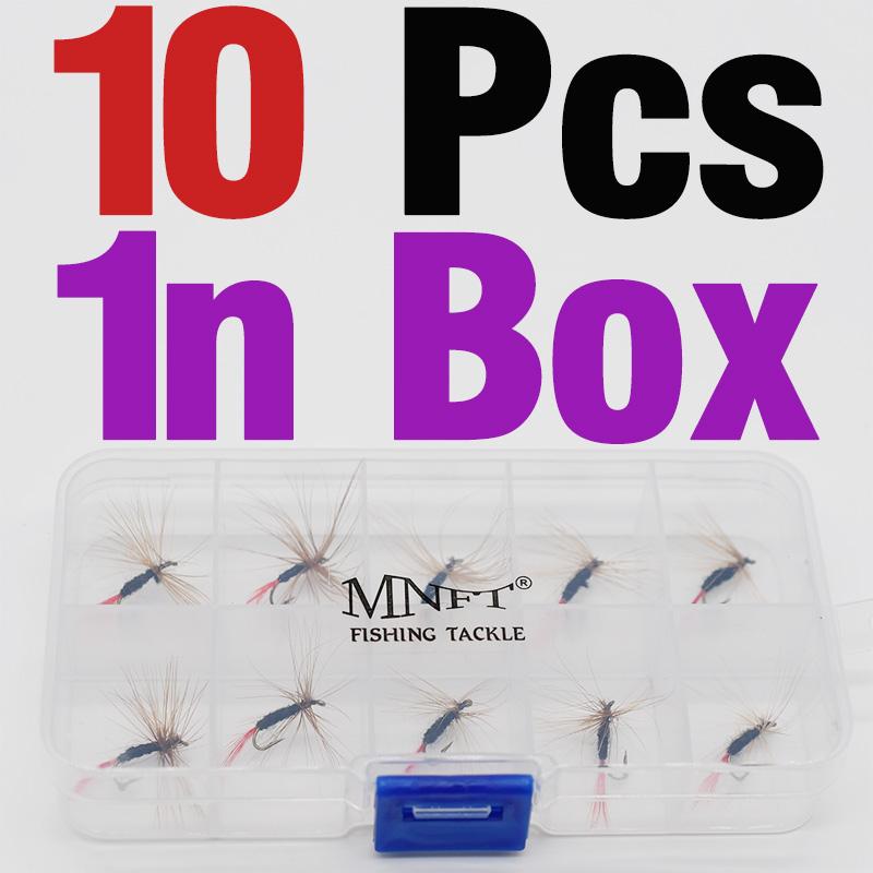 MNFT 10Pcs 12# Brown Beard May Fly Red Tail Wet Fishing Fly Trout Bait Flies