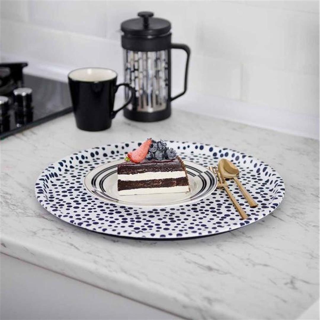 

Zucci Home Круглый поднос с нескользящим кожаным покрытием, 36x36 см