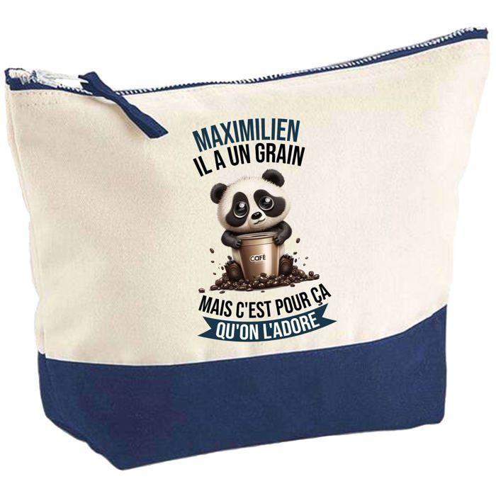 Trousse de maquillage - PLANETEE - Maximilien Panda Grain - Grand format - Coton - Impression HD personnalisée