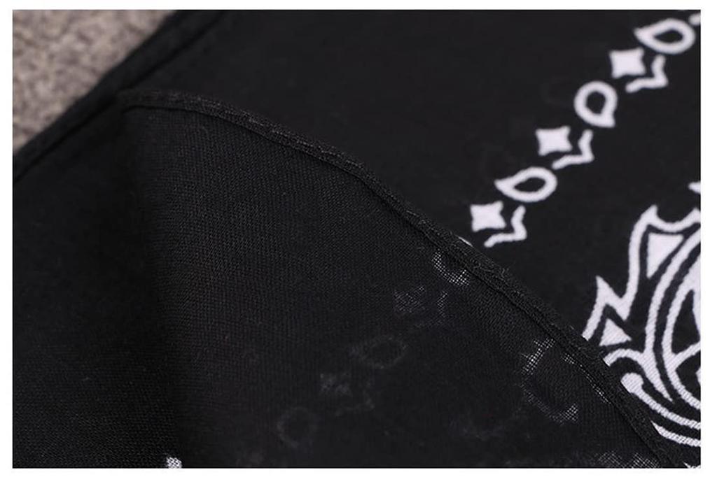 Trifong Bandana Black Paisley Unisex 100% Cotton 55cm X 55cm KC-E