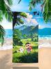 Crayon Shin Chan Microfiber Beach Towel Shinchan Shiro Dog Mountain Village Print Quick Dry Sand Free Kids Pool Bath Travel Gift