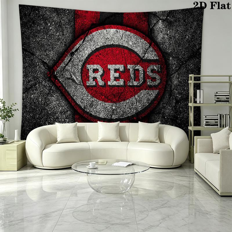 Cincinnati Reds Wall Tapestry Aesthetic Wall Hanging Printed Fabric Blanket Decorative Tapestries for Bedroom Living Room Home Decor