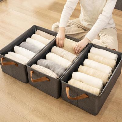 2 STuks Grote Capaciteit Opvouwbare Opbergbox Kationische Stof met Stevig Stalen Frame Ondersteuning, Perfect voor het Opbergen van Kleding Jeans